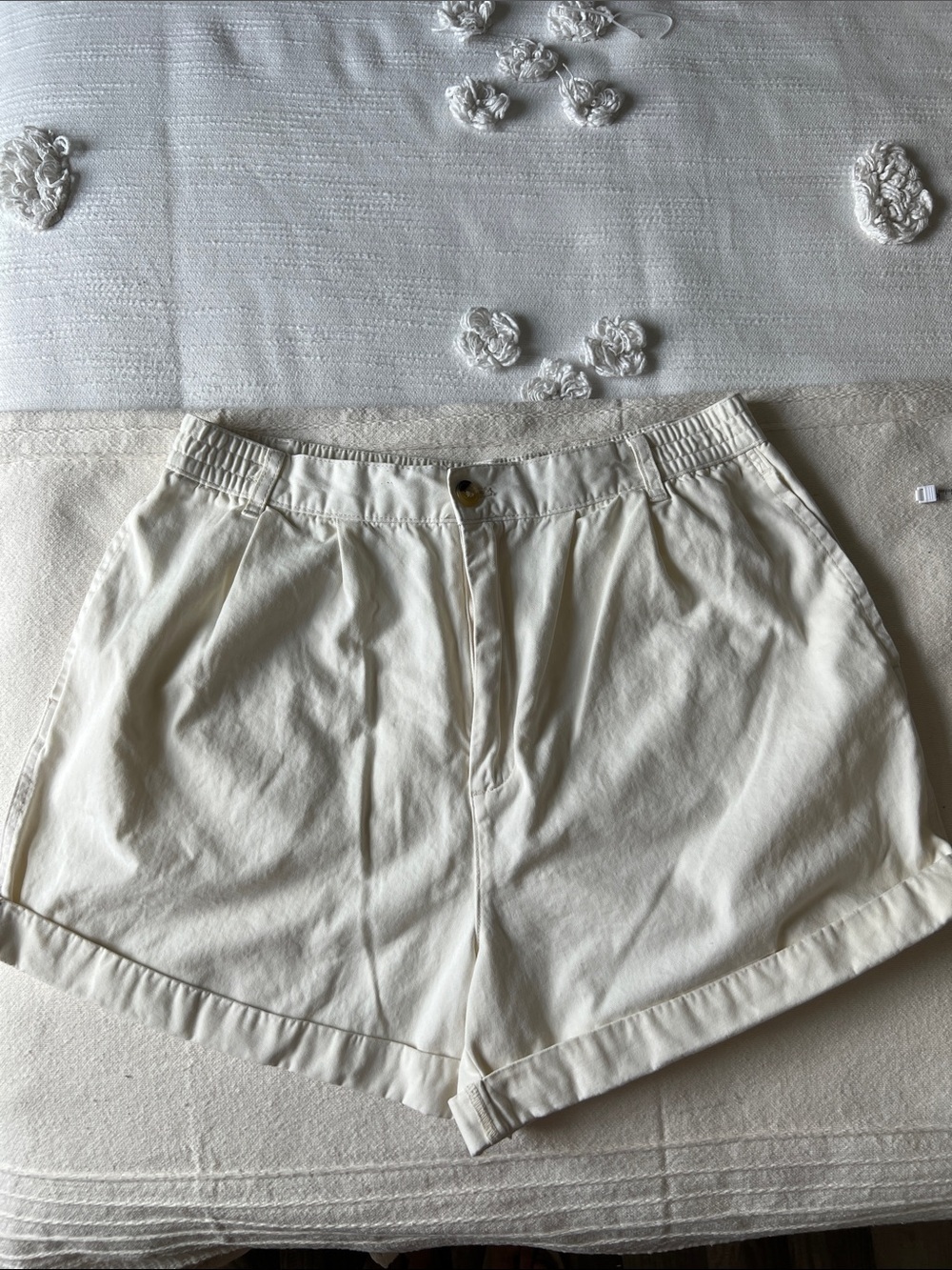 BDG Cream High-Rise Pleated Bermuda Shorts — Tailored Casual Style